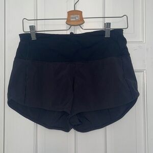 Black Lululemon Speedup Shorts High Rise